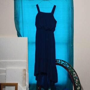 Long blue dress, worn a couple times but there are unnoticeable deodorant stains